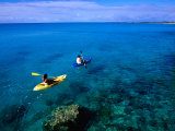Man and Woman Kayaking on Fernandez Bay  Cat Island  Bahamas
