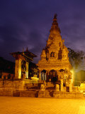 Vatsala Durga Temple on Durbar Square at Night  Bhaktapur  Nepal