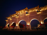 Chiang Kai Shek Memorial  Pavilion and Gates  Early Evening  Taipei  Taiwan
