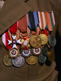 Medals on Breast of War Veteran  Warsaw  Poland