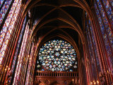 Rose Window in Upper Chapel of Saint Chapelle  Paris  France
