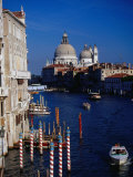 Grand Canal and Domes of Chiesa Di Santa Maria Della Salute in Distance  Venice  Italy