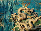 Detail of the Nine Dragon Screen in Beihai Park  Beijing  China