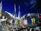 Buddhist Prayer Flags at the Kyanjin Gompa  Langtang  Bagmati  Nepal