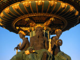 Detail of the Southern Fountain  on Place De La Concorde  Paris  Ile-De-France  France