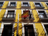 Wrought-Iron Balconies on City Buildings Facade  Madrid  Spain