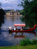 Boating in Lazienki Park with Palace on the Isle Behind  Warsaw  Poland