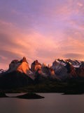 Sunrise Over Lago Pehoe and Cuernos Del Paine  Torres Del Paine National Park  Chile