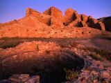 Sunset on Kiva at Pueblo Del Arroyo  Chaco Culture National Historical Park  USA
