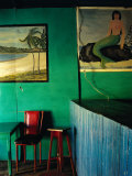 Interior of Bar with Mermaid Mural  Tela  Honduras