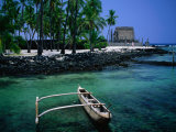 An Outrigger Canoe on the South Kona Coast  Puuhonua O Honaunau National Park  Hawaii  USA