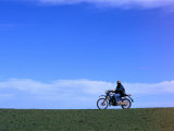 Local Farmer Riding Motorbike Across Paddock  Seymour  Australia