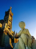 Statue in Front of Basilique Notre Dame De La Garde  Marseille  France