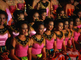 Girls Dressed in Traditional Clothing for Loi Krathong  a Full Moon Festival  Thailand