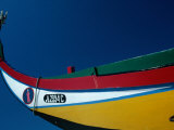 Decorated Prow of a Wooden Seaweed Fisherman's Boat in Murtosa  Azores  Portugal