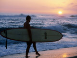Surfer at Kekaha Beach Park  Kekaha  USA
