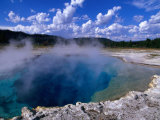 Steam Rising from Sapphire Pool in Biscuit Basin  Yellowstone National Park  USA