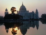 Victoria Monument Reflected in River  Kolkata  India