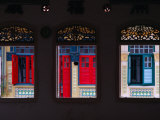 Row of House Windows on Lorong  Geylang  Singapore  Singapore