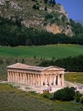 Ancient Doric Temple in Front of Mountain  Segesta  Sicily  Italy