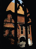 Medieval Window and Courtyard of the High Castle at Malbork Castle  Malbork  Pomorskie  Poland