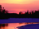 Partly Frozen River Near Arctic Circle  Kuusamo  Finland