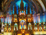 Interior of the Notre Dame Basilica of Vieux Montreal  Montreal  Quebec  Canada