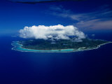 Aerial View of Island and Muri Lagoon  Cook Islands