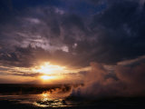 Sunrise Over Midway Geyser Basin Yellowstone National Park  Wyoming  USA