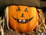 Halloween Face on Scarecrow  Rockies Region Creston  British Columbia  Canada