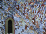 Detail of Fresco "Ladder of St John" on Northern Wall of Sucevita Monastery  Sucevita  Romania 