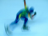 Speed Skater in Olympic Oval  Calgary  Canada