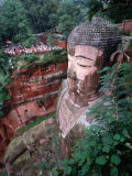 Grand Buddha  Carved into Cliff Face Leshan  Yunnan  China
