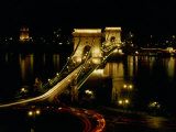 Chain Bridge Over the Danube River  Budapest  Hungary