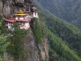 Taktsang (Tiger's Nest) Dzong Perched on Edge of Steep Cliff  Paro Valley  Bhutan