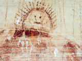 Pre-Historic Native American Pictographs at Bear Gulch near Lewistown  Montana  USA