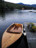 Boating at Whiteface Marina in the Adirondack Mountains  Lake Placid  New York  USA