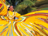 Dancers Performing in Costume  Costa Maya  Mexico