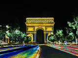 Champs Elysees and Arc de Triomphe  Paris  France