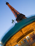 Winter View of the Eiffel Tower and Carousel  Paris  France