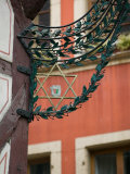Star of David Detail on Restaurant Sign  Colmar  Haut Rhin  Alsace  France