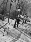 Morning on the Staircase to Montmartre  Rue Foyatier  Montmartre  Paris  France