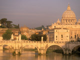 Basilica San Pietro and Ponte Sant Angelo  The Vatican  Rome  Italy