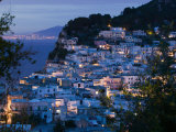 Evening View of Capri Town from Via Castello  Bay of Naples  Campania  Italy