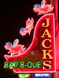 Neon Sign for Jack's BBQ Restaurant  Lower Broadway Area  Nashville  Tennessee  USA