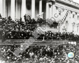 President Abraham Lincoln gives inaugural speech during second inauguration on March 4th 1865