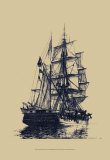 Antique Ship in Blue I