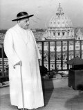 Pope John XXIII on the Terrace of a IX-Century Tower in the Vatican Gardens April 15  1963