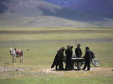 Tibetan Men Play Pool