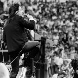 Bono with U2 on Stage at Live Aid Concert  Wembley Stadium  1985